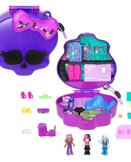 HVV58 Polly Pocket - Monster High Temalı Kompakt Oyun Seti - 1 Adet