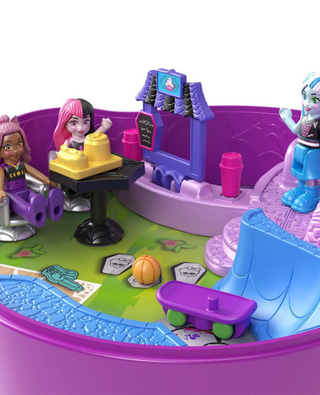 HVV58 Polly Pocket - Monster High Temalı Kompakt Oyun Seti - 1 Adet