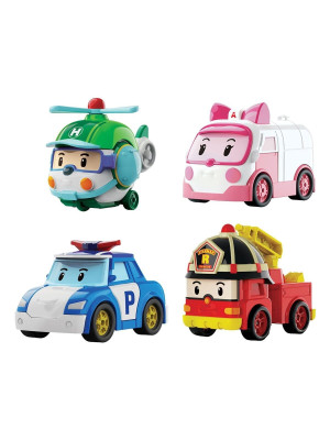 POLI MRT-760 Robocar Poli Mini Kasabanın Kurtarma Araçları 4lü Set