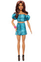 JJN63 Barbie Fashionistas - Turkuaz Renkli Leopar Desenli Elbise