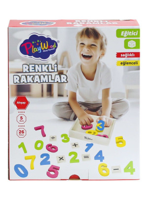 ONY-401 Ahşap Renkli Rakamlar 26 Parça -Onyıl Oyuncak