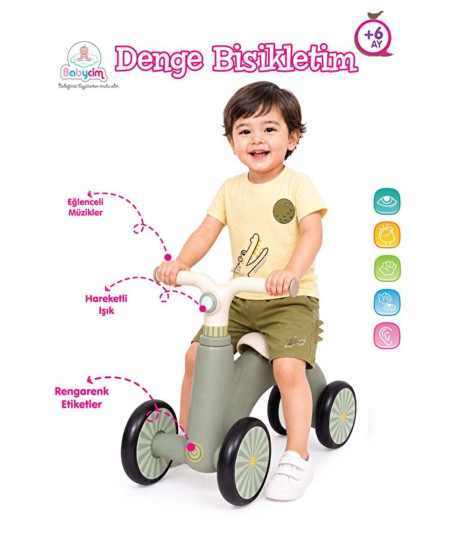 URT047001-YEŞİL BABYCİM DENGE BİSİKLETİ