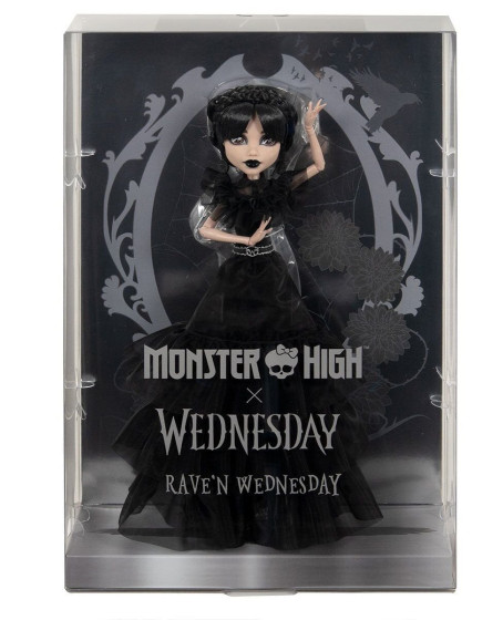 HXJ03 Monster High Wednesday Balo Elbiseli Bebek