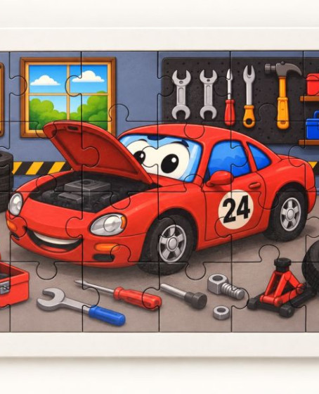 Tamirci - Beni Toparla - 24 Parça Ahşap Puzzle