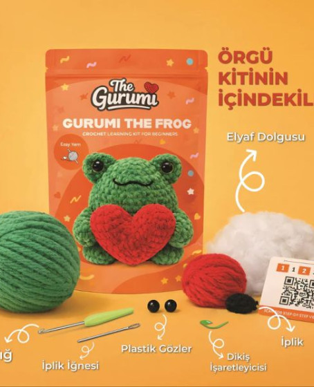The Gurumi Kurbağa Örgü Öğrenme Kiti (TG004)