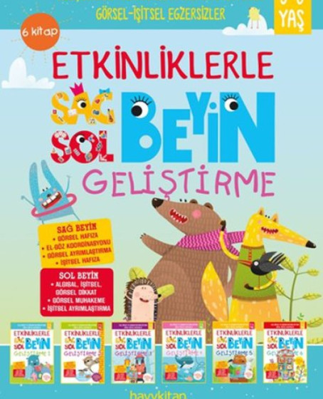 Etkinliklerle Sağ Beyin Sol Beyin Geliştirme (5-6 Yaş) 6 Kitap Takım Etkinliklerle Sağ Beyin Sol Beyin Geliştirme (5-6 Yaş) 6 Kitap Takım