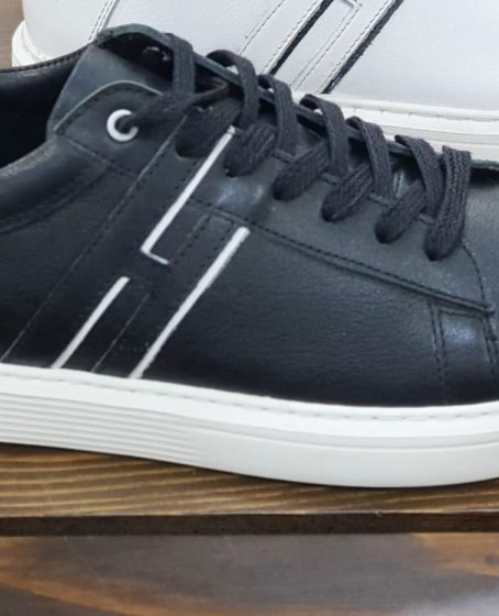 Sneaker Erkek Spor Ayakkabı Hakiki Deri Siyah Renk