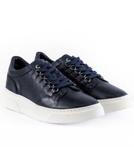 Erkek Sneaker Hakiki Deri Spor Ayakkabı Lacivert