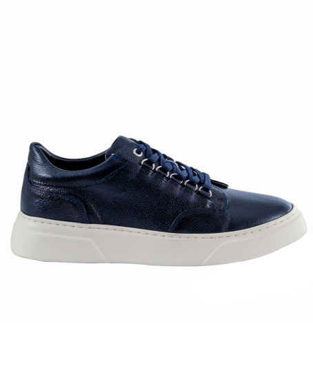 Erkek Sneaker Hakiki Deri Spor Ayakkabı Lacivert