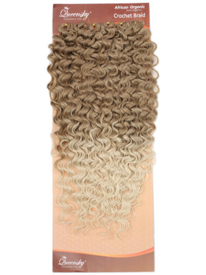 QueenSky Afro Dalgası Saç / 75cm / 240gr / Kumral Platin Ombre