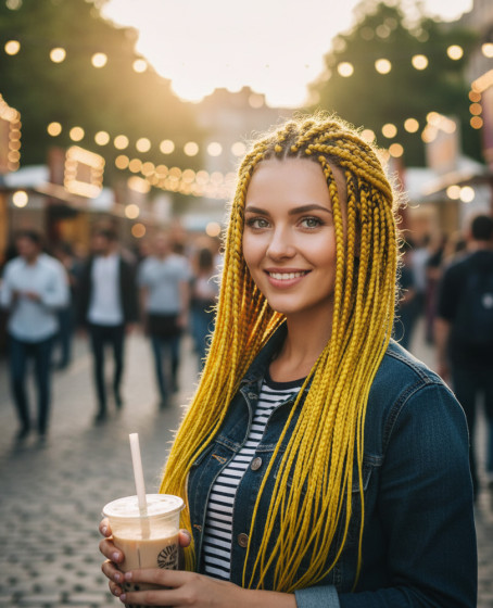 Afrika Örgüsü Ve Rasta İçin Sentetik Saç / Sarı