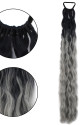 Lastik Tokalı At Kuyruğu Kabarık Afro Dalgalı / Siyah / Gri Ombre Lastik Tokalı At Kuyruğu Kabarık Afro Dalgalı / Siyah / Gri Ombre