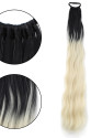 Lastik Tokalı At Kuyruğu Su Dalgalı / Siyah / Platin Ombre Lastik Tokalı At Kuyruğu Su Dalgalı / Siyah / Platin Ombre