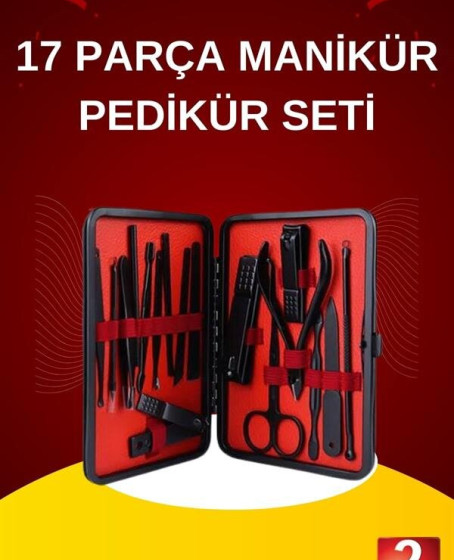 17 Parça El Ayak Bakım Seti Tırnak Temizleme Manikür Pedikür Cımbız Törpü Tırnak Makası 17 Parça El Ayak Bakım Seti Tırnak Temizleme Manikür Pedikür Cımbız Törpü Tırnak Makası
