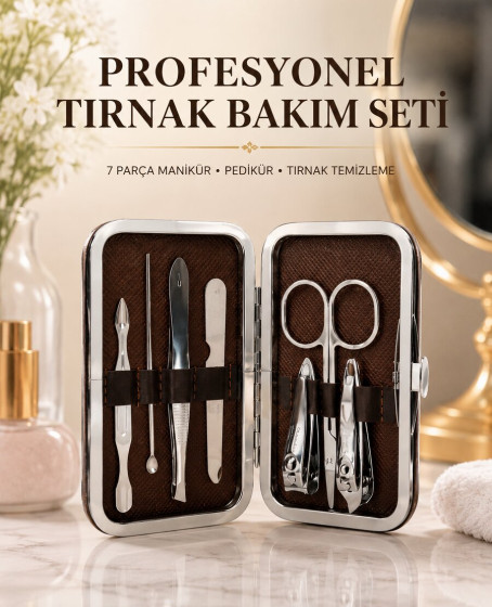 Manikür Pedikür Seti 7 Parça Tırnak Mantarı Tırnak Batığı Temizleme Taşınabilir Manikür Pedikür Seti 7 Parça Tırnak Mantarı Tırnak Batığı Temizleme Taşınabilir