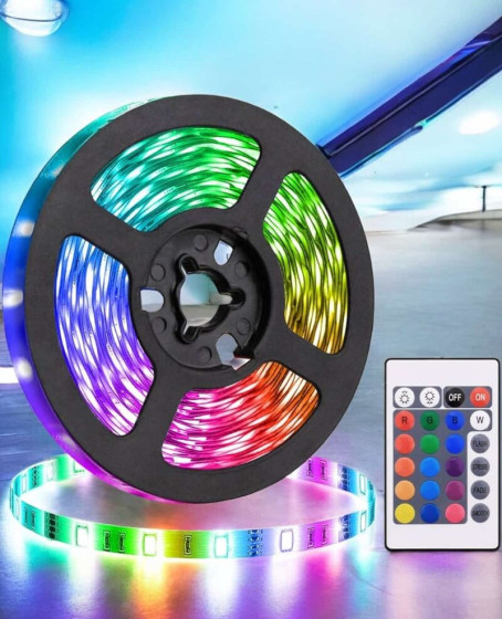 5 Metre Şerit Led RGB Işıklı Kumandalı Güç Adaptörü Her Ortama Uygun 5 Metre Şerit Led RGB Işıklı Kumandalı Güç Adaptörü Her Ortama Uygun