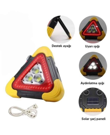 Işıklı Üçgen Reflektör Led Projektör Acil Durum Feneri Flaşör 500 Lümen Işıklı Üçgen Reflektör Led Projektör Acil Durum Feneri Flaşör 500 Lümen