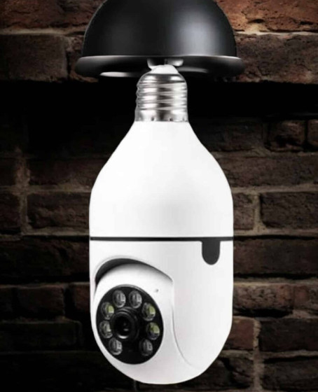 Wifi Kamera Duylu Ampul Görünümlü 360 Derece Dönebilen Ev Kamerası Wifi Kamera Duylu Ampul Görünümlü 360 Derece Dönebilen Ev Kamerası