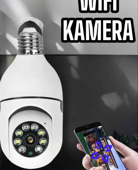 Wifi Kamera Duylu Ampul Görünümlü 360 Derece Dönebilen Ev Kamerası Wifi Kamera Duylu Ampul Görünümlü 360 Derece Dönebilen Ev Kamerası