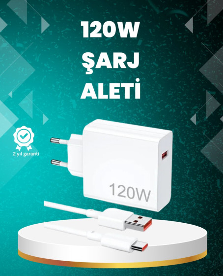 120 Watt Güçlü Hızlı Şarj Adaptörü Huawei P30 P40 Mate 20 Pro Uyumlu