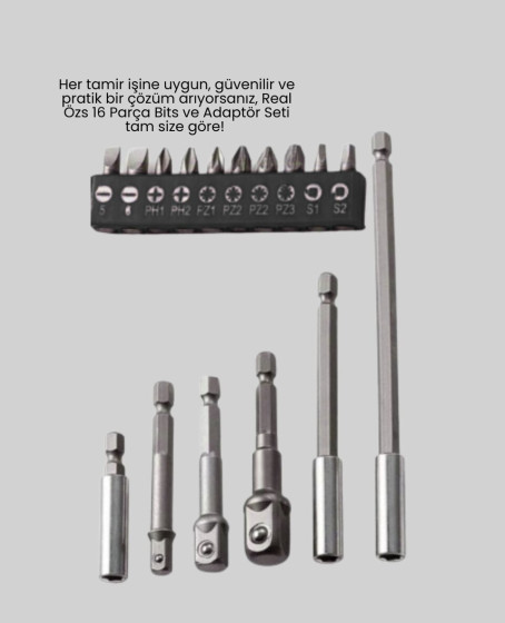 16 Parça Usta İşçilik Bits Takımı Vida Sökme Takma Set 16 Parça Usta İşçilik Bits Takımı Vida Sökme Takma Set