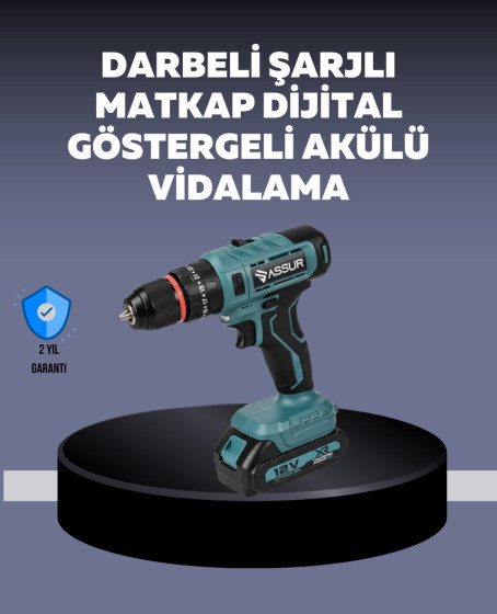 Güçlü Şarjlı Matkap Vidalama Çift Batarya