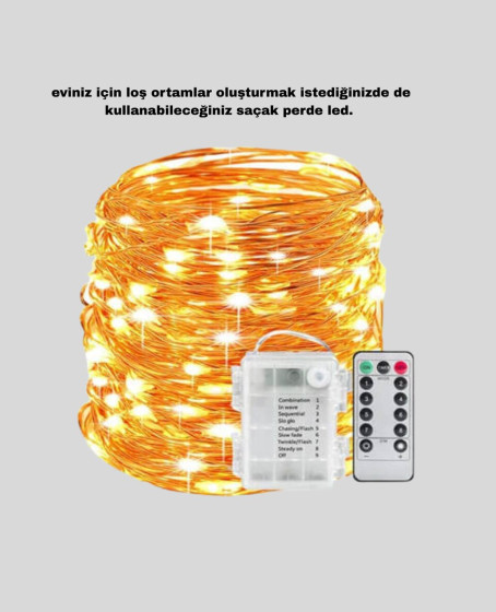 Romantik Ambiyans İçin Uzaktan Kumandalı Günışığı Peri Led Romantik Ambiyans İçin Uzaktan Kumandalı Günışığı Peri Led
