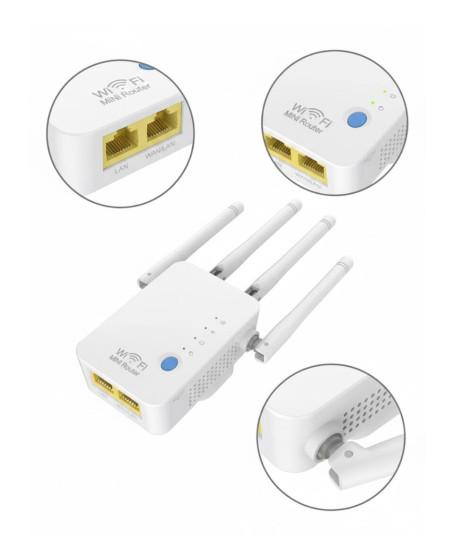 Ev ve Ofis İçin WiFi Güçlendirici WPS Düğmeli Güvenli Tekrarlayıcı