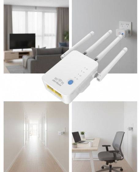 Ev ve Ofis İçin WiFi Güçlendirici WPS Düğmeli Güvenli Tekrarlayıcı
