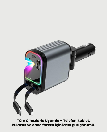 Renault, Peugeot, Citroen, Fiat Araçlar için Hızlı Şarjlı Araç Çakmaklık Adaptörü Renault, Peugeot, Citroen, Fiat Araçlar için Hızlı Şarjlı Araç Çakmaklık Adaptörü