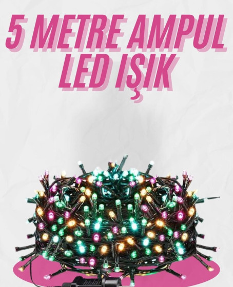 5 Metre Ampul LED Işık Renkli RGB Çok Renkli Led Aydınlatma 5 Metre Ampul LED Işık Renkli RGB Çok Renkli Led Aydınlatma