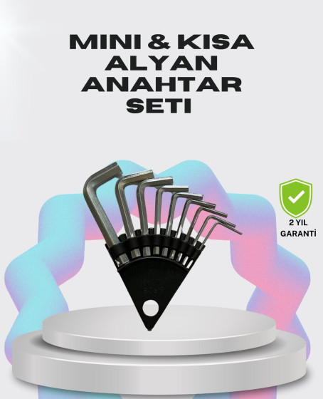 9 Parça Kısa Tip Alyan Seti Isıl İşlemli Profesyonel Kullanım 9 Parça Kısa Tip Alyan Seti Isıl İşlemli Profesyonel Kullanım