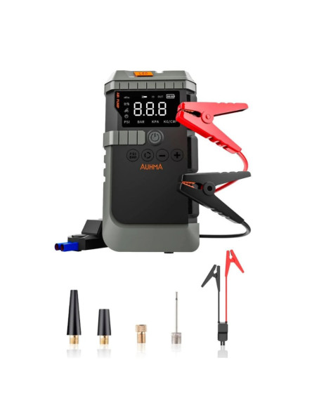 Taşınabilir Araç Çalıştırma Jump Starter Hava Pompası Dijital Basınç Göstergeli Güç Bankası Taşınabilir Araç Çalıştırma Jump Starter Hava Pompası Dijital Basınç Göstergeli Güç Bankası
