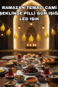 Dekoratif Ramazan LED Işık Pilli Cami Tasarımlı Zincir Aydınlatma