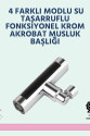 Krom Kaplamalı Çok Fonksiyonlu Musluk Başlığı | Paslanmaz Malzeme
