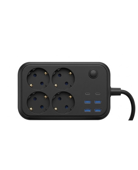 Termal Korumalı Uzatma Kablosu 4 Priz USB ve Type C Çoklu Şarj İstasyonu
