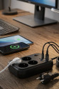 Termal Korumalı Uzatma Kablosu 4 Priz USB ve Type C Çoklu Şarj İstasyonu