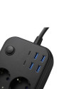 Termal Korumalı Uzatma Kablosu 4 Priz USB ve Type C Çoklu Şarj İstasyonu