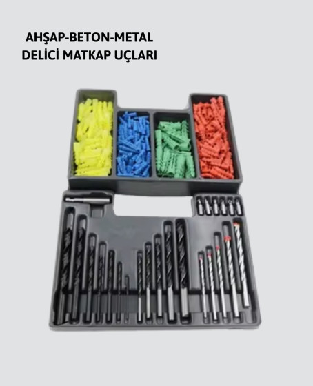 Delme Uç Seti 24 Parça Kutulu Matkap Ucu Ahşap Metal Beton İçin Delme Uç Seti 24 Parça Kutulu Matkap Ucu Ahşap Metal Beton İçin