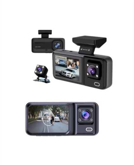 Tam Kapsamlı Araç Güvenliği: 3 Kameralı Full HD Kayıt Sistemi ile Ön, İç ve Arka Görüş Tam Kapsamlı Araç Güvenliği: 3 Kameralı Full HD Kayıt Sistemi ile Ön, İç ve Arka Görüş