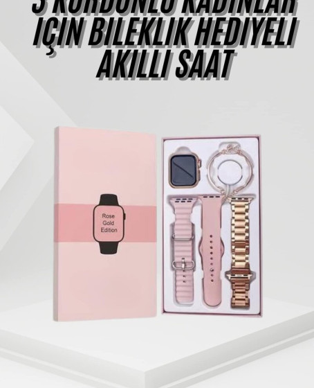Yeni Nesil Kadın Akıllı Saat Rose Gold Android ve İos Uyumlu Yeni Nesil Kadın Akıllı Saat Rose Gold Android ve İos Uyumlu
