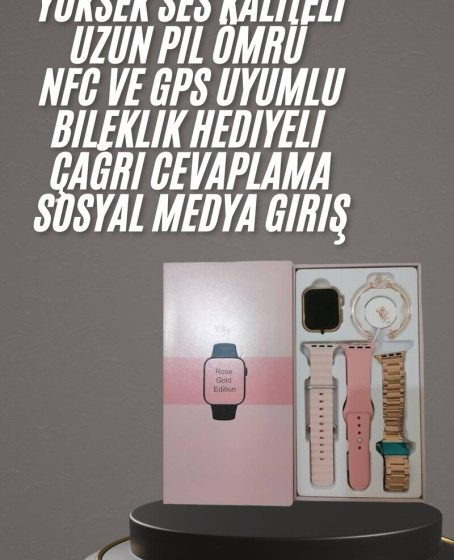 Yeni Nesil Kadın Akıllı Saat Rose Gold Android ve İos Uyumlu Yeni Nesil Kadın Akıllı Saat Rose Gold Android ve İos Uyumlu