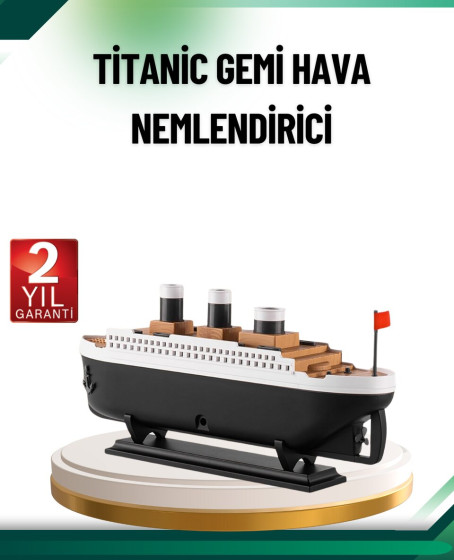 Buhar Efektli Titanik Gemi Oda Kokusu Difüzör LED Işıklı Nemlendirici