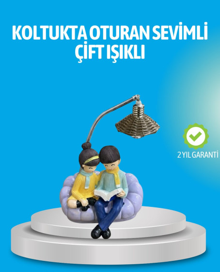 Romantik Çift Figürlü Okuyan Çift Masa Lambası Dekoratif LED Aydınlatma Romantik Çift Figürlü Okuyan Çift Masa Lambası Dekoratif LED Aydınlatma