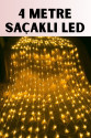 4 Metre Icicle Şelale Led Yılbaşı Perde Işık Sıcak Ambiyans