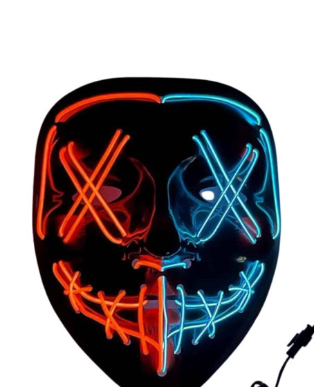 Hallowen Parti Maskesi Neon Led Işıklı Maske 3 Modlu Cadılar Bayramı Maskesi Hallowen Parti Maskesi Neon Led Işıklı Maske 3 Modlu Cadılar Bayramı Maskesi