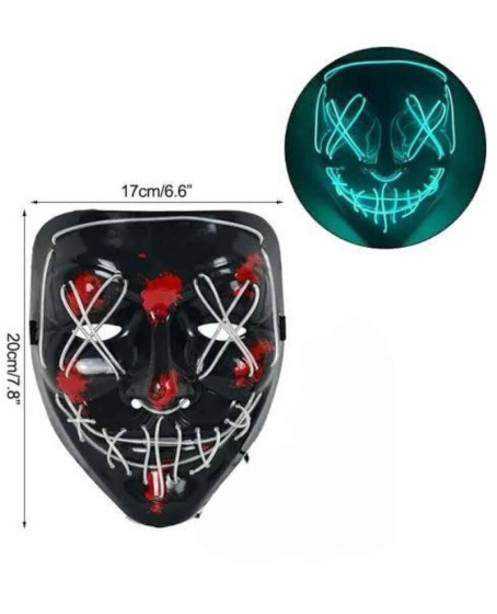 Hallowen Parti Maskesi Neon Led Işıklı Maske 3 Modlu Cadılar Bayramı Maskesi Hallowen Parti Maskesi Neon Led Işıklı Maske 3 Modlu Cadılar Bayramı Maskesi