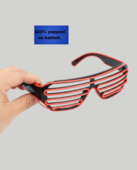 Renkli Işıklı Gözlük Eğlenceli Gece Aksesuarı