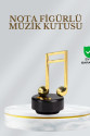 Dönen Nota Figürlü Müzik Box Işıltılı Dekoratif Tasarım