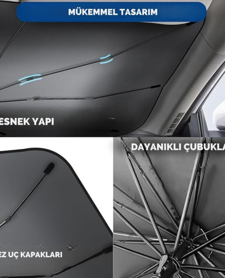 Toyota Yaris, VW Polo, Kia Rio, Fiat Punto, Hyundai Accent Blue Uyumlu Oto Şemsiye